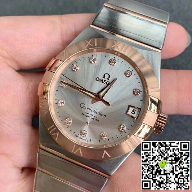 Omega Constellation 123.20.38.21.52.001 VS Factory 1:1 Best Edition Replica Watch Diamond-Set Bezel